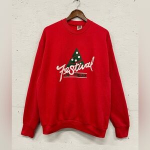 Vintage 90s "Festival of Trees" Christmas Sweatshirt, Size XL, Fruit of The Loom